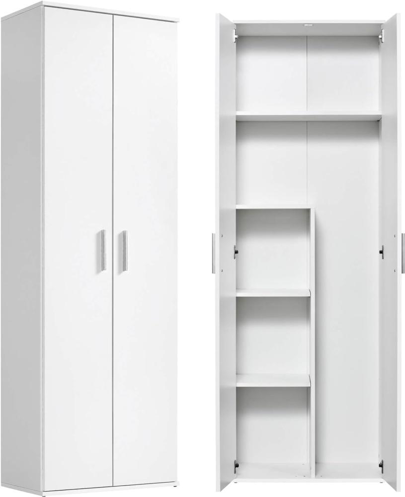 mokebo® Besenschrank 'Der Lange' moderner Mehrzweckschrank mit Staubsaugerfach, Schrank & Putzschrank, Made in Germany | 60x180x34 (B/H/T in cm) | Weiß Bild 1