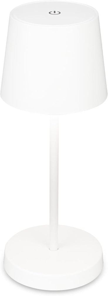 BRILONER – LED Tischlampe Kabellos, Dimmbare Nachttischlampe Touch, Schreibtischlampe, Leselampe, Tischleuchte Outdoor und Indoor, USB-C, Camping Lampe, Warmweißes Licht, Weiß, 26 cm Bild 1