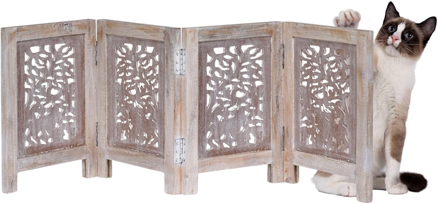 Marrakesch Orient & Mediterran Interior Paravent Tischparavent aus Holz Flavi 122cm Bild 1