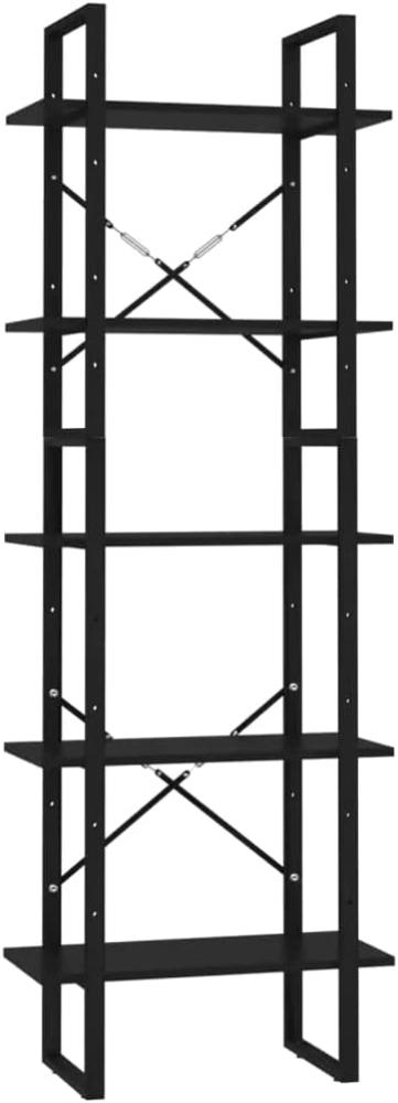 vidaXL Bücherregal 5 Fächer Schwarz 60 x 30 x 175 cm Spanplatte Bild 1