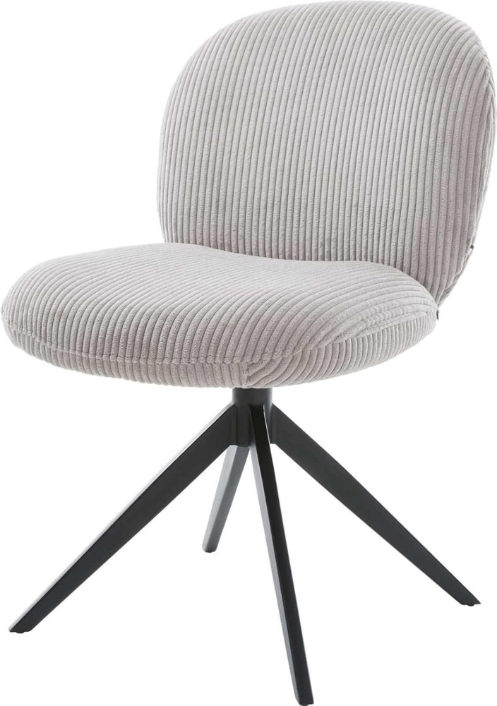 Drehstuhl Nube-Flex Cord Silbergrau Kreuzgestell breit Schwarz 360° drehbar Wippfunktion Taschenfederkern Bild 1