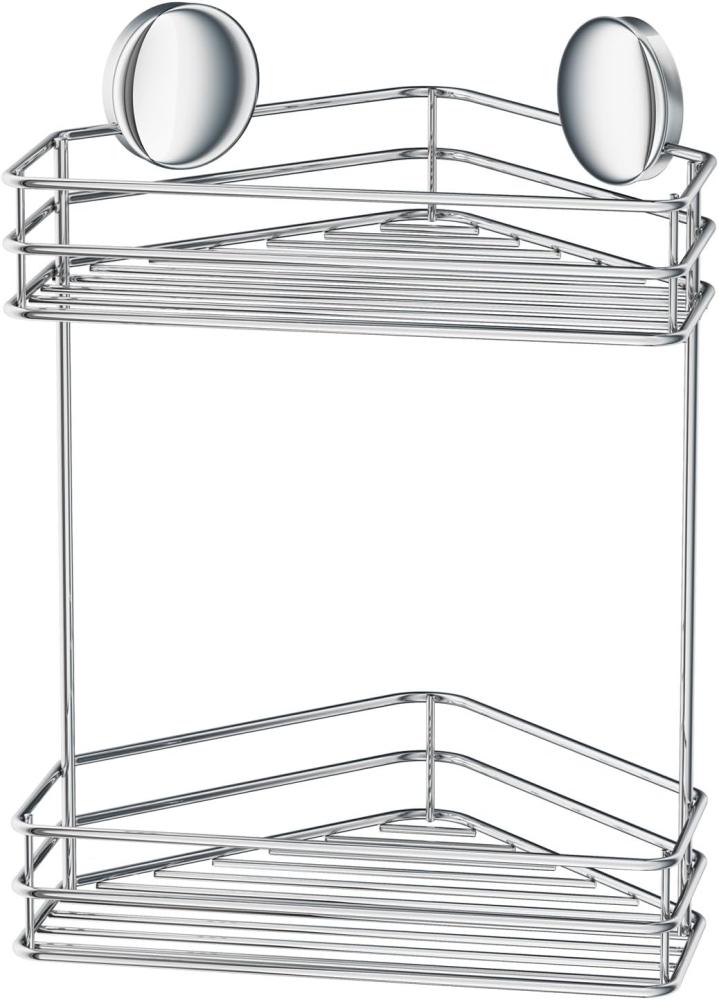 Smedbo Design Eckseifenkorb doppelt zum kleben Edelstahl verchromt B1203 Bild 1