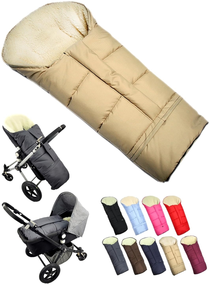 BambiniWelt by Rafael K. Fußsack Winterfußsack Fußsack für Kinderwagen Buggy mumienform Wolle UNI Bild 1