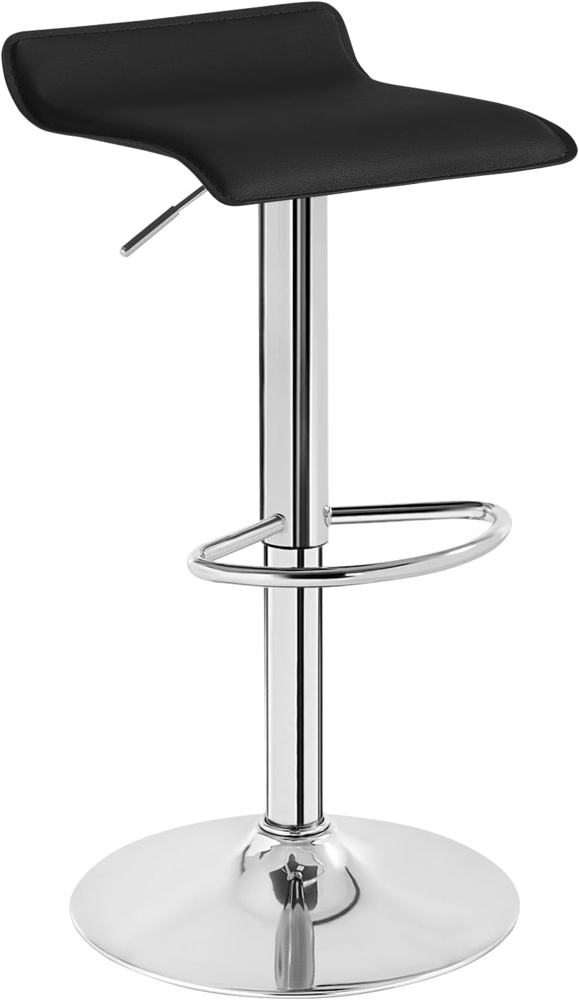WOLTU BH11sz-1 Design Hocker Barhocker , stufenlose Höhenverstellung , verchromter Stahl , Antirutschgummi , pflegeleichter Kunstleder , gut gepolsterte Sitzfläche , Schwarz Bild 1