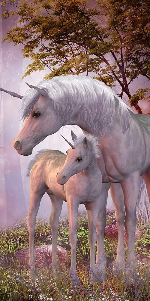 Duschtuch Badetuch Handtuch Strandtuch Einhorn Unicorn 70 x 140cm Bild 1