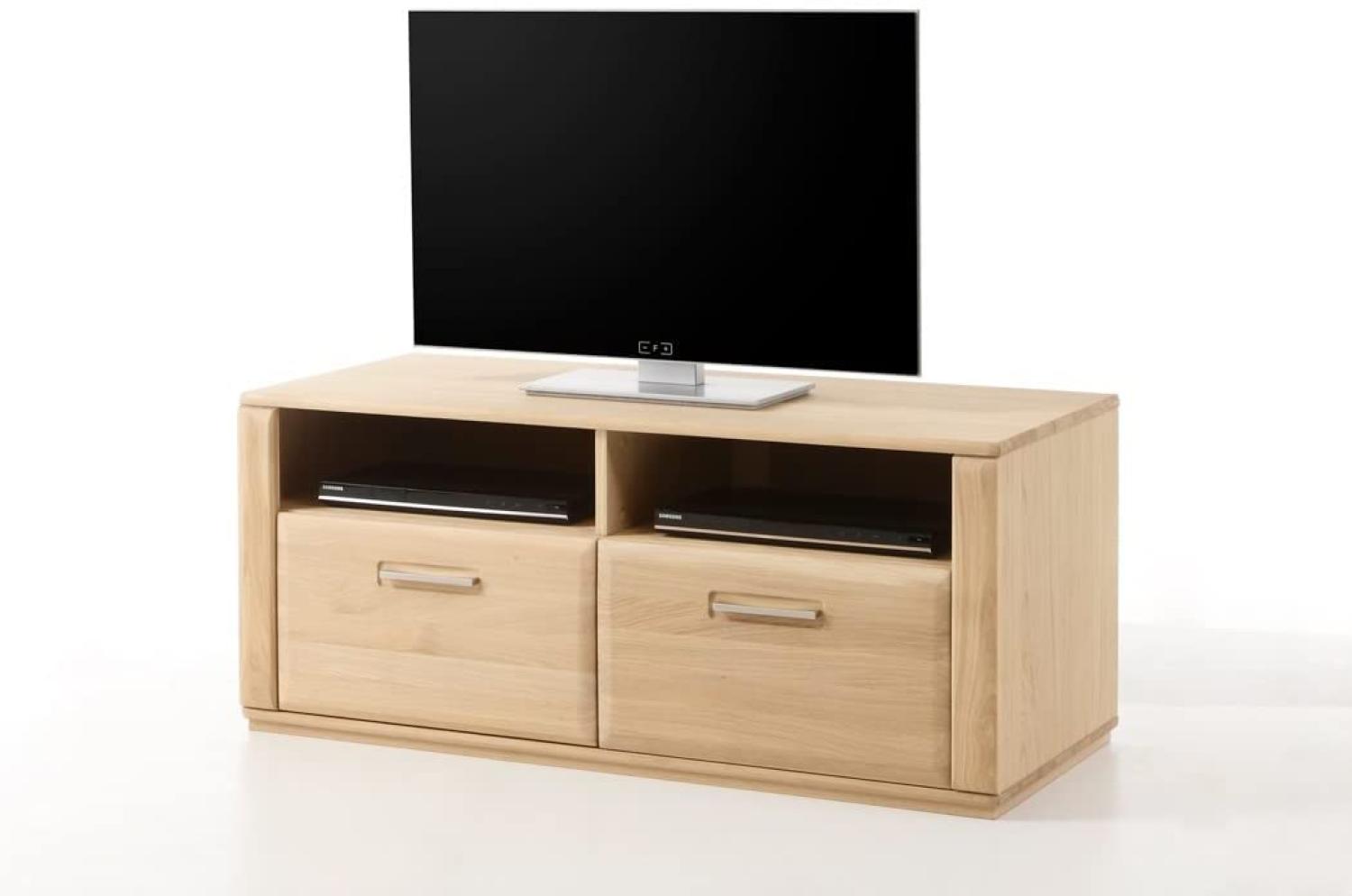 Lowboard Senta 7 Eiche bianco teilmassiv 124x50x51 TV-Möbel TV-Schrank Bild 1