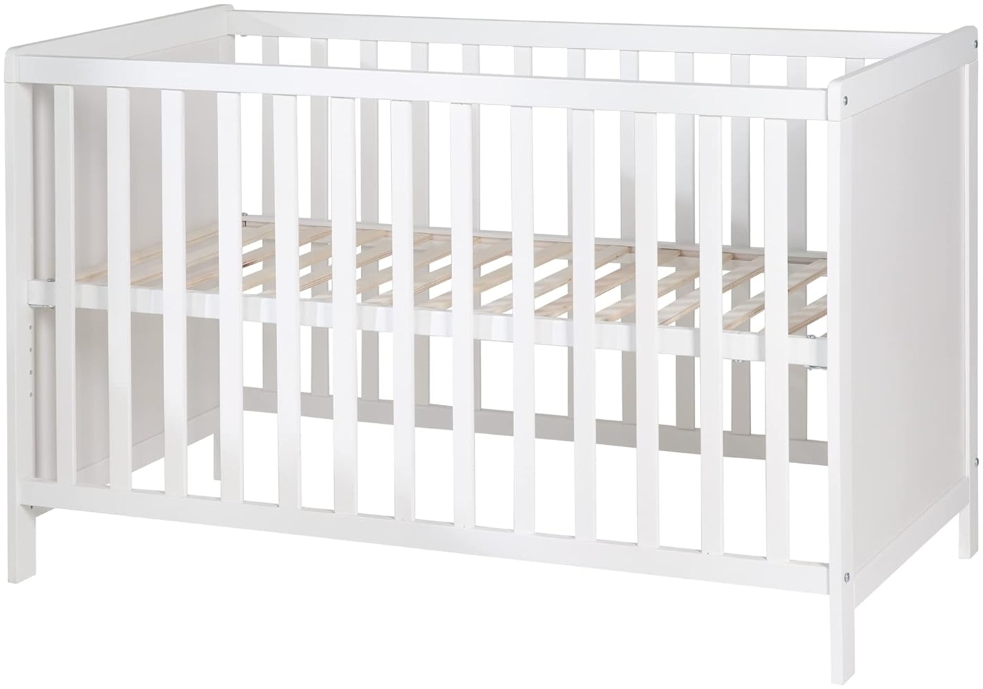 roba Beistell- & Babybett 60 x 120 - inkl. Lattenrost - Höhenverstellbar - 5 Schlupfsprossen - Weiß Bild 1