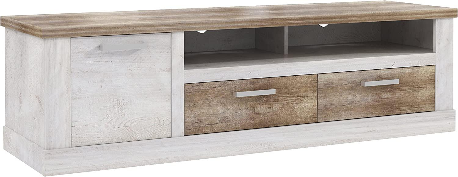 FORTE Duro TV-Unterschrank, Holzwerkstoff, Weiß/Beige/Braun, 179,2 x 52 x 52 cm Bild 1