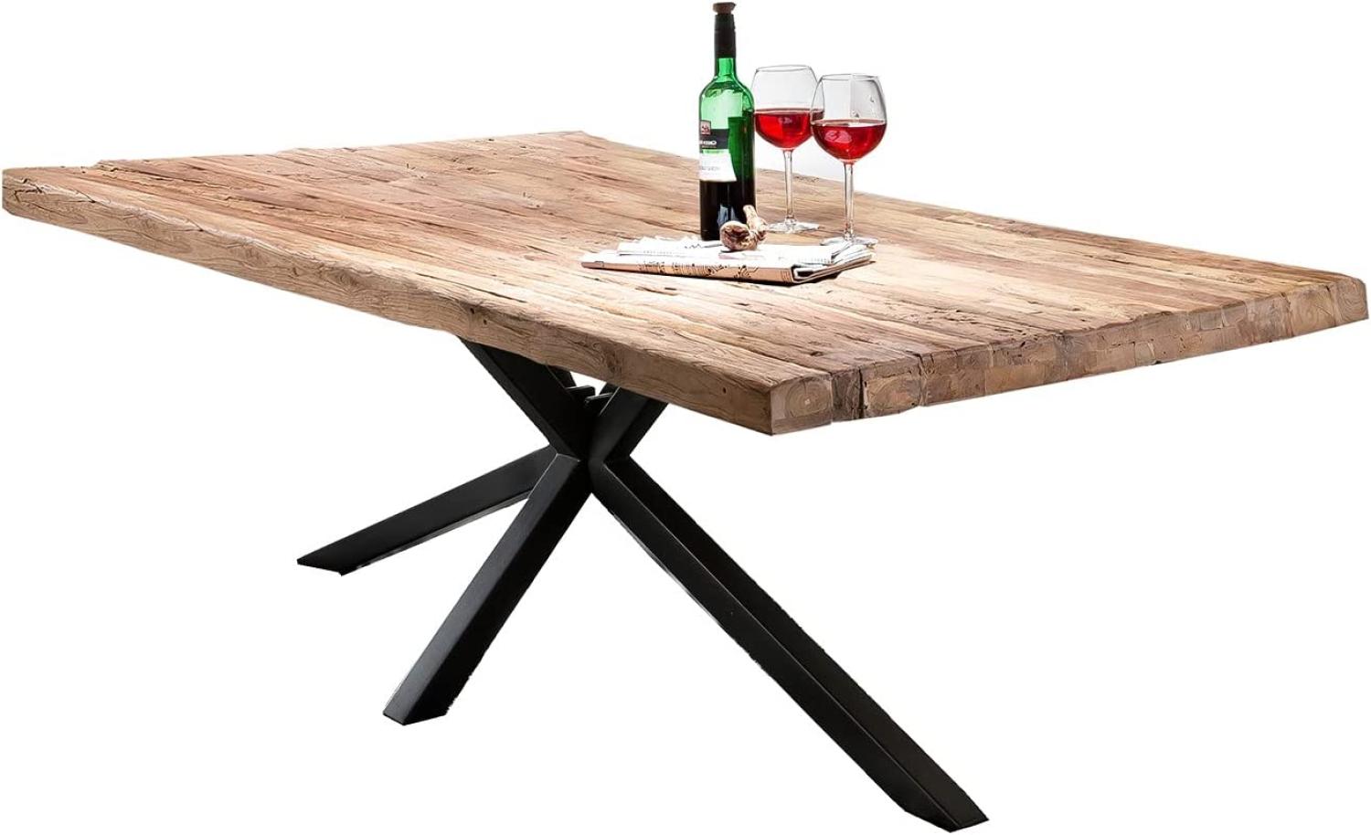 TABLES&Co Tisch 180x100 Teak Natur Metall Schwarz Bild 1