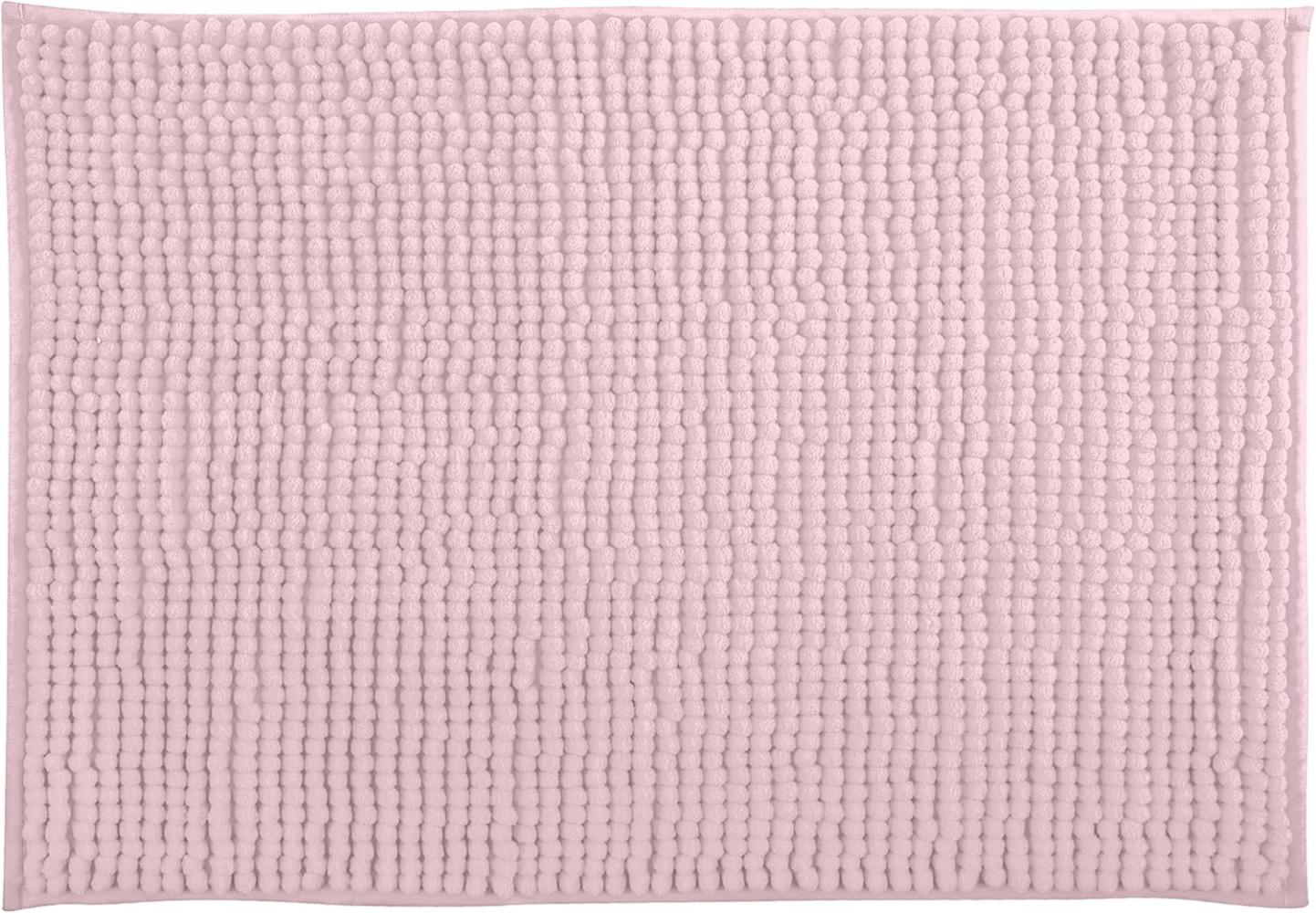 MSV Badteppich Badvorleger Duschvorleger Chenille Hochflor Badematte 40x60 cm – Pastellrosa Bild 1