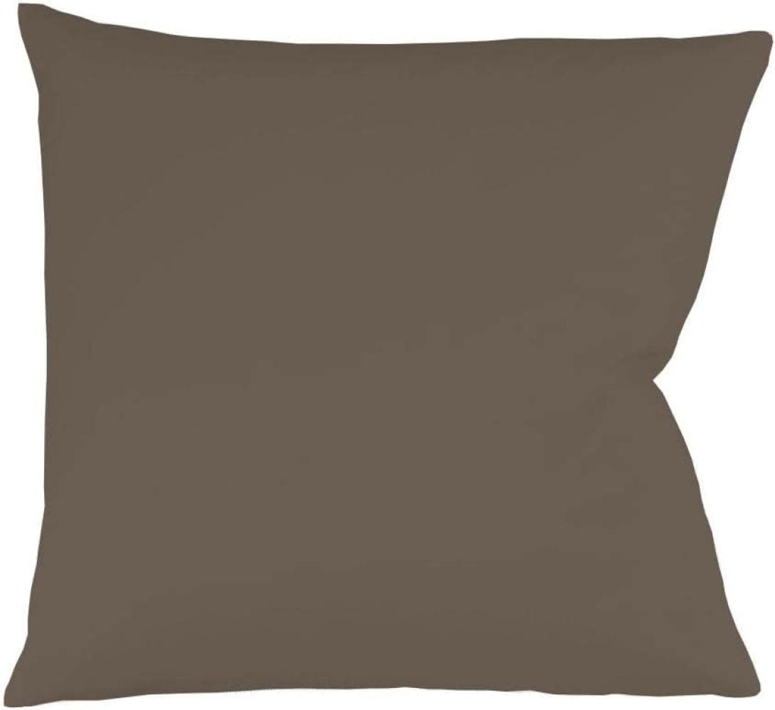 Fleuresse Mako-Satin-Kissenbezug uni colours, Farbe espresso 8031 Größe 40 x 40 cm Bild 1