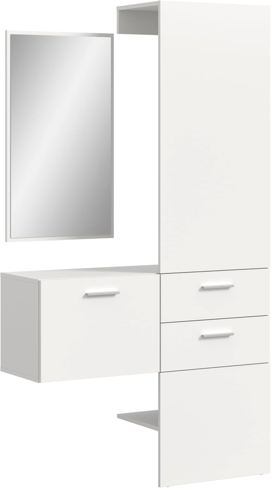 Garderobenkombination (B/H/T: 104x190x36 cm) in weiß Melamin Bild 1