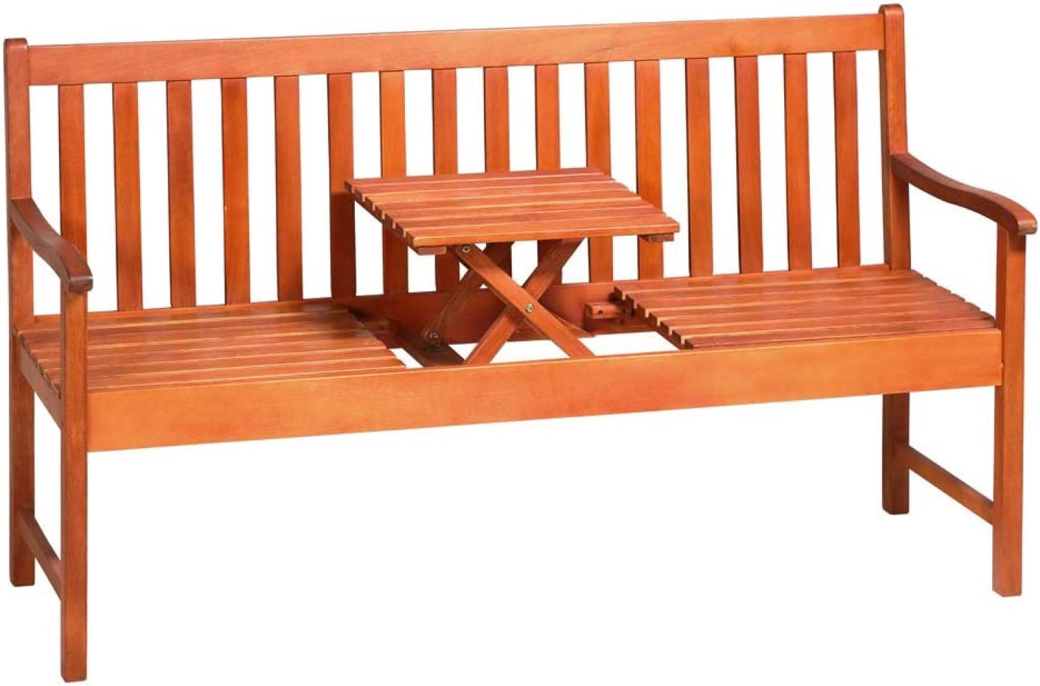 Casaria Bank Picknick, Wetterfest Eukalyptus Holz FSC® Klappbar 153 x 57 x 90 cm 320kg Bild 1