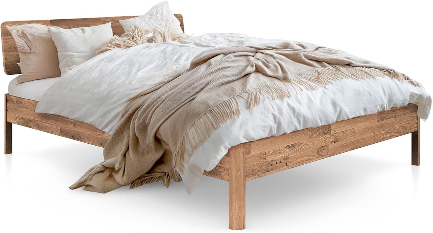 byoak Massivholzbett PENNY mit Holzkopfteil, aus Massivholz, Geölt Bild 1