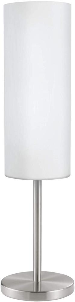 Eglo 85981 Tischleuchte Troy 3 E27 1X40W Glas satiniert weiß H:46cm Ø10,5cm mit Kabelschalter Bild 1