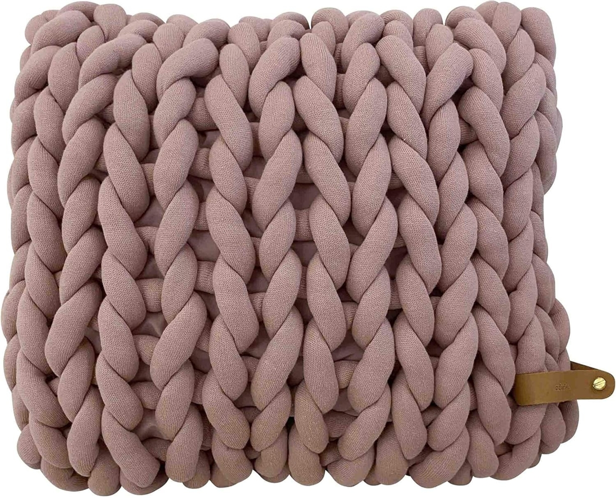 XXL Grobstrick Kissen Cotton Tube, mauve Bild 1