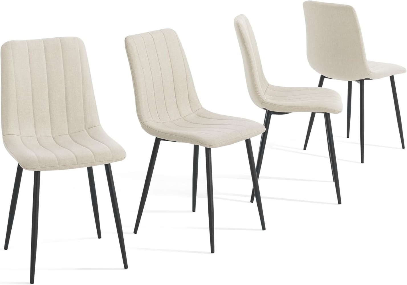 Esszimmerstuhl Elsern 4er Set Beige [en. casa] Bild 1