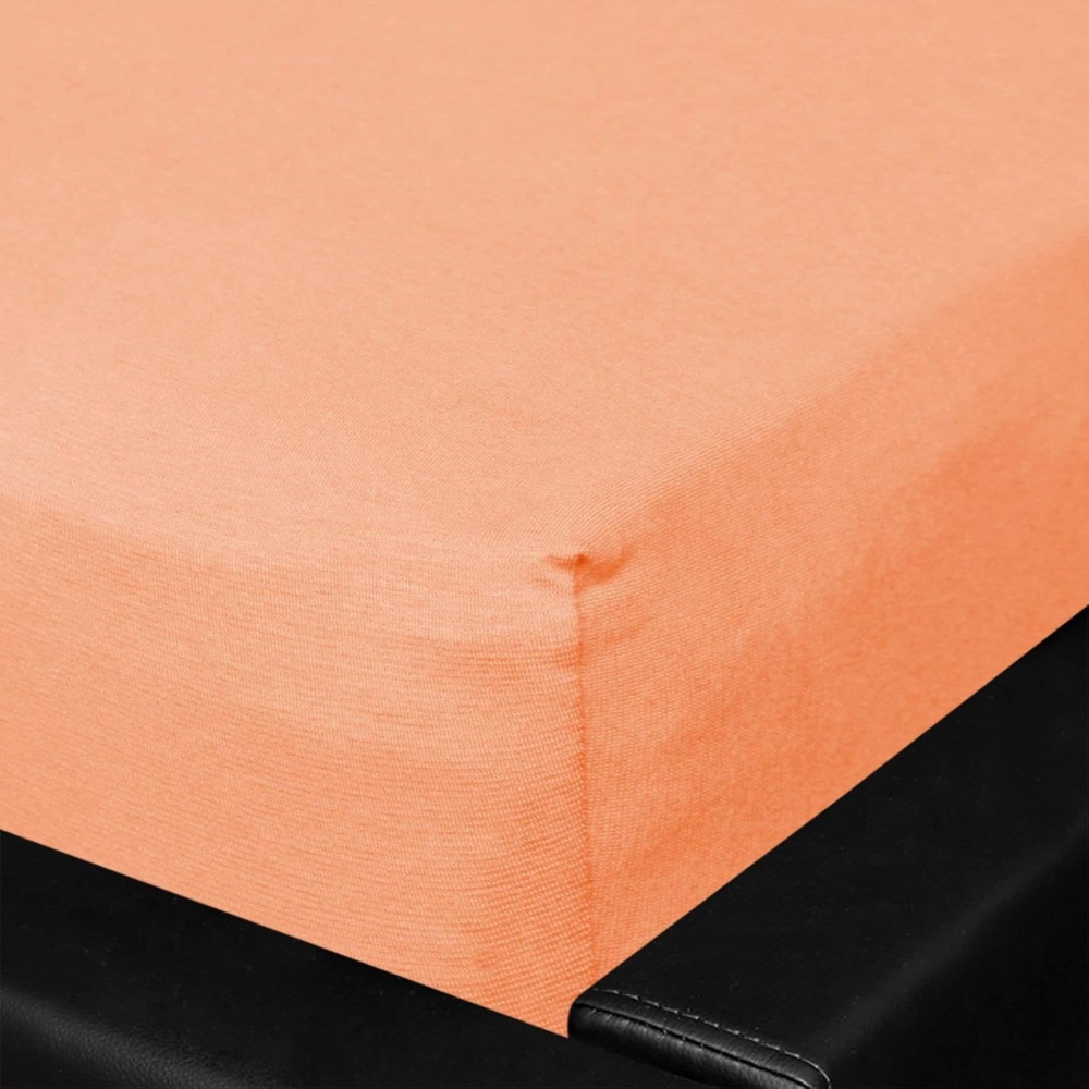 BettwarenShop Jersey Spannbettlaken Vario-Stretch|80x200 - 80x220 cm| pfirsich Bild 1