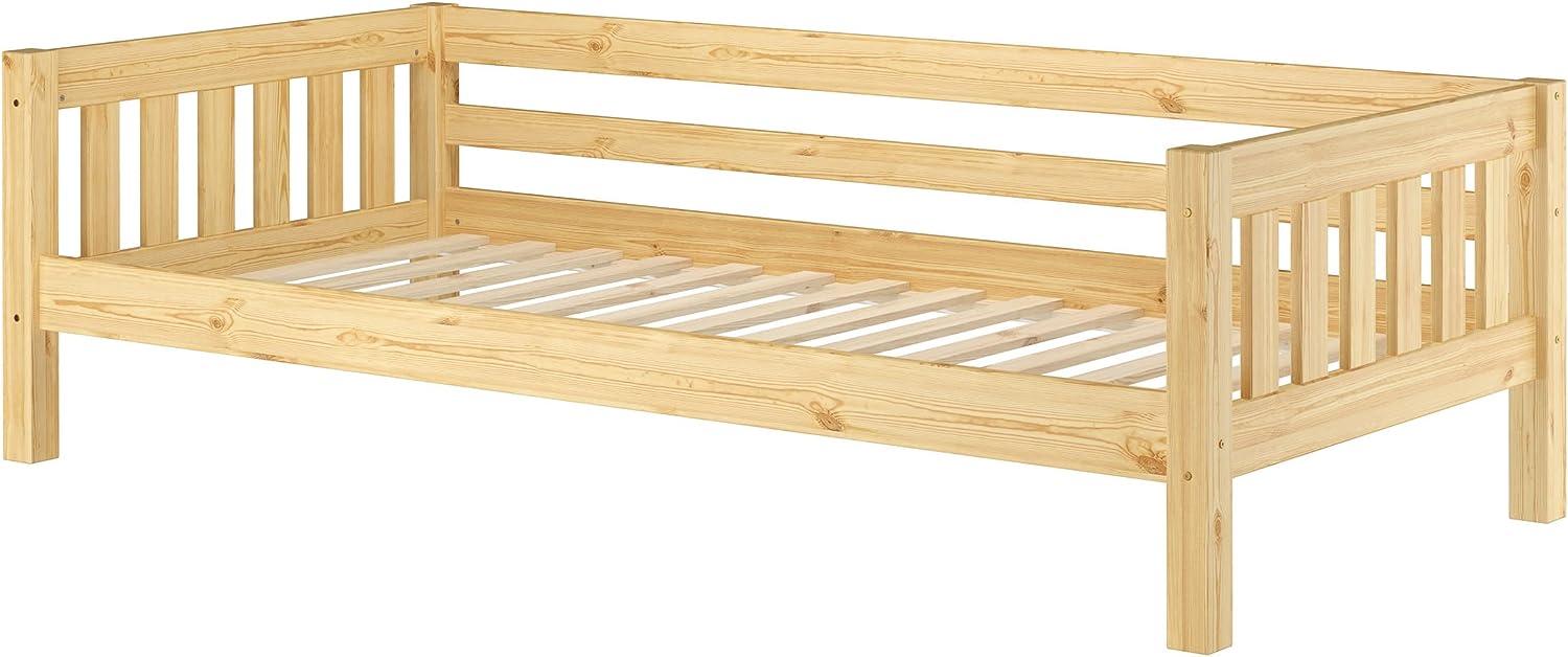 Gemütliches Kinderbett mit dreiseitiger Sicherung 90x200 cm Kiefer V-60.29-09Rollrost inkl. Bild 1