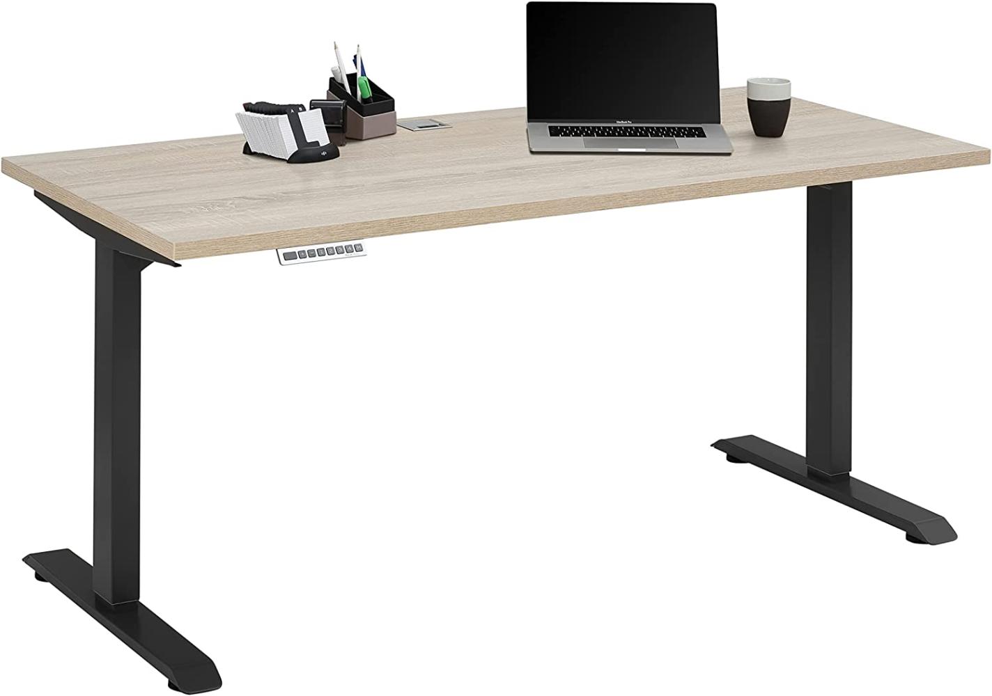 Schreibtisch >EDJUST< (BxHxT: 155 x 120 x 73 cm) in Metall anthrazit - Sonoma-Eiche Bild 1