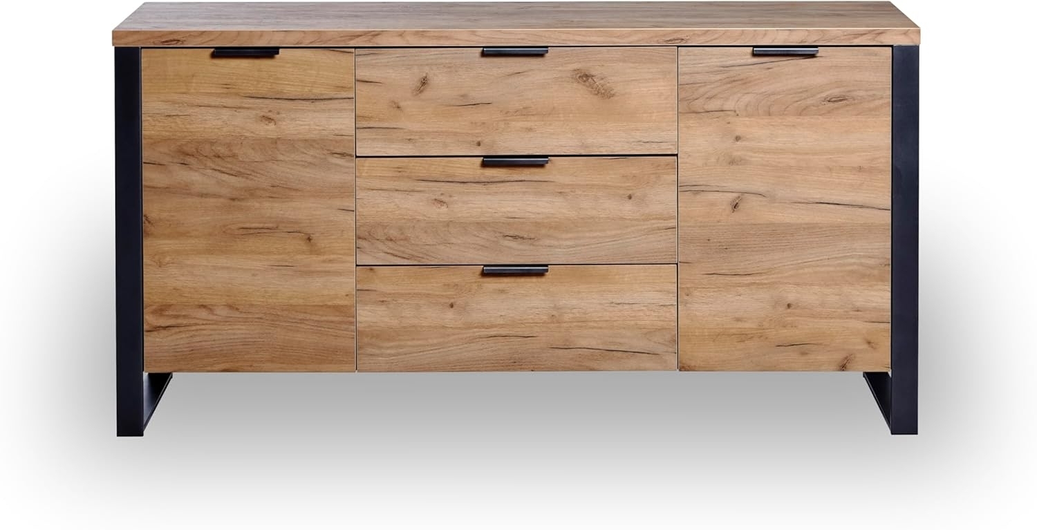 Jahnke Sideboard, Engineered Wood, Kerneiche, One Size Bild 1
