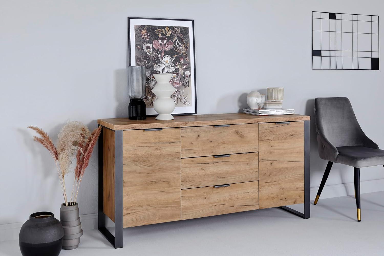 Jahnke Sideboard, Engineered Wood, Kerneiche, One Size Bild 1