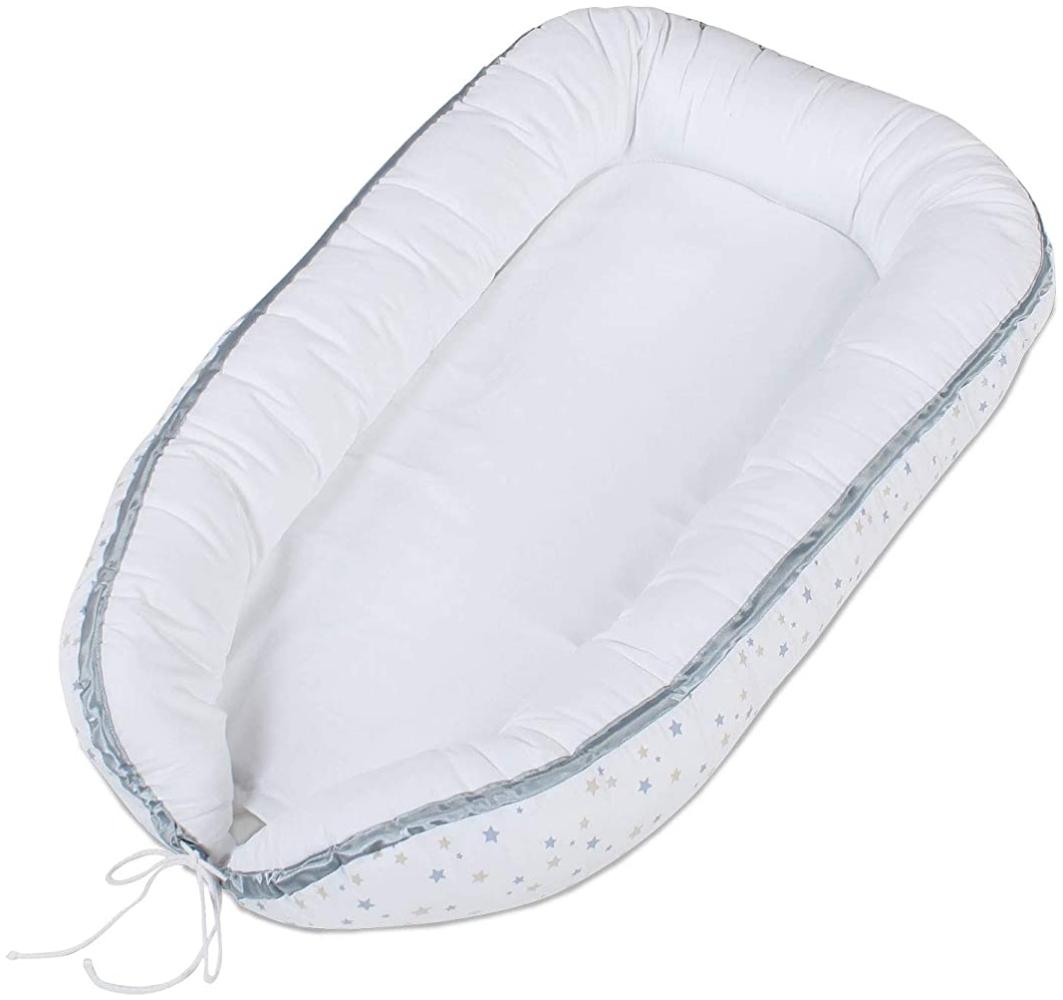 babybay Kuschelnest, weiß Sternemix sand/azurblau Bild 1