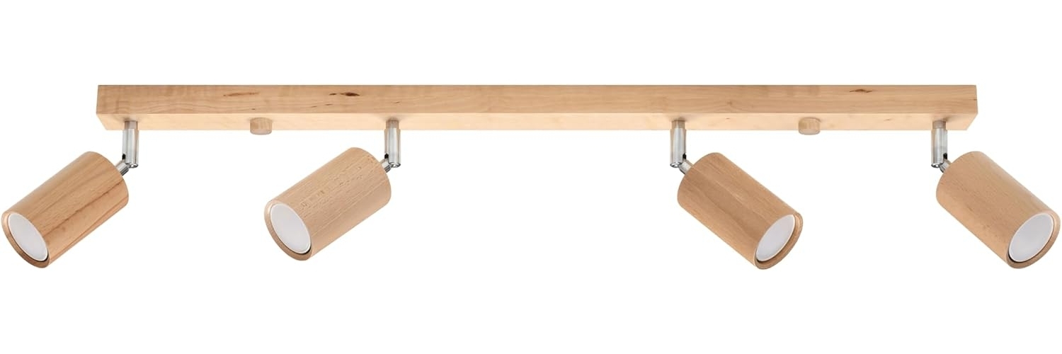 SOLLUX SL. 1042 Deckenleuchte BERG 4 Natural Holz L: 50, B: 800, H: 200, GU10/40W, dimmbar Bild 1