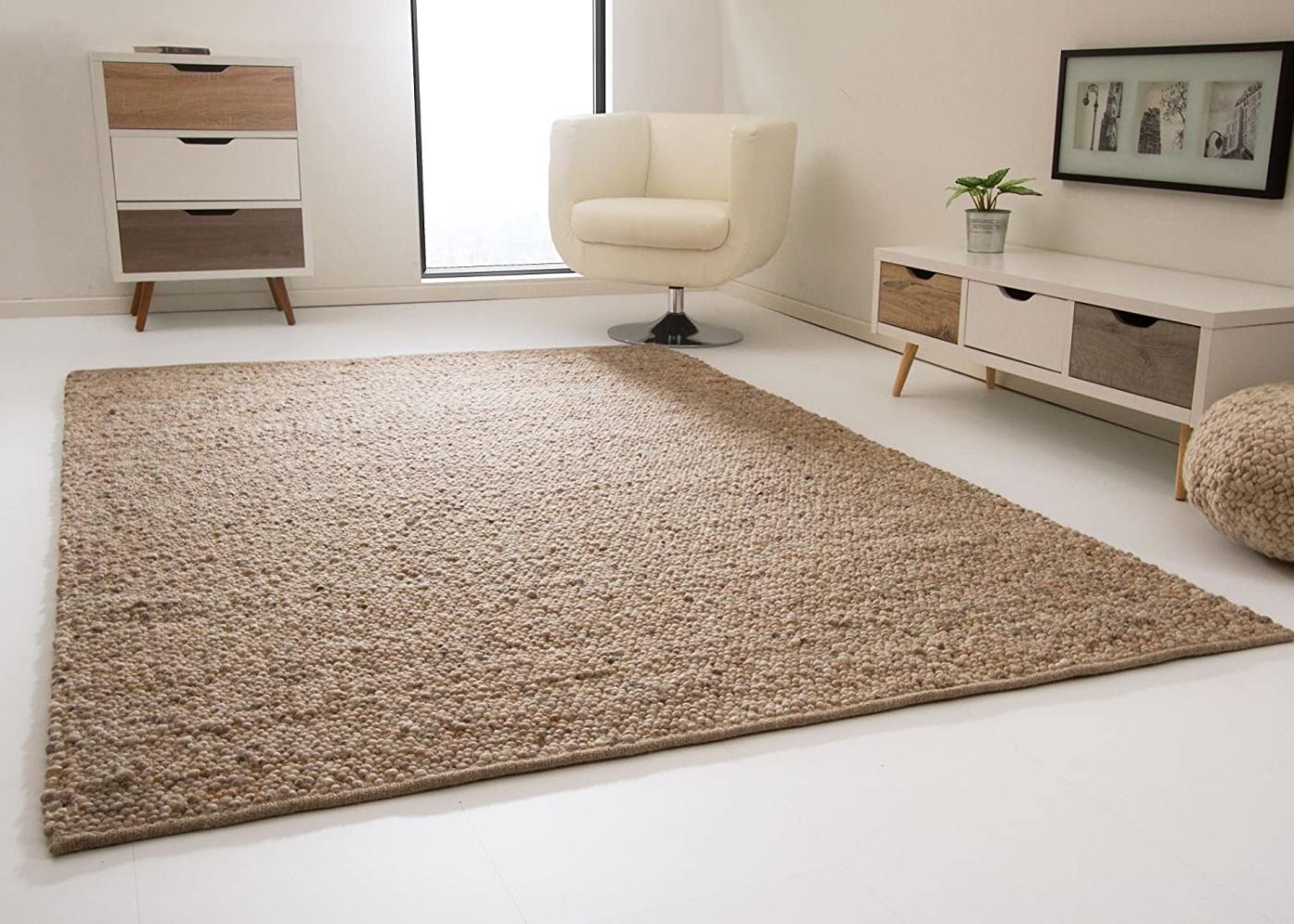 Handweb Teppich Lech, Farbe: natur, Größe: 70x140 cm Bild 1