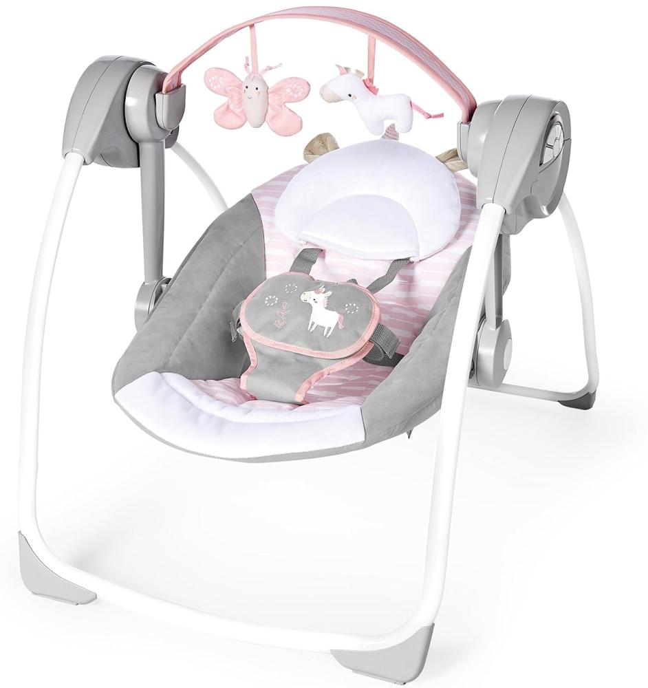 Ingenuity Tragbare Babywippe Comfort 2 Go Flora the Unicorn Bild 1