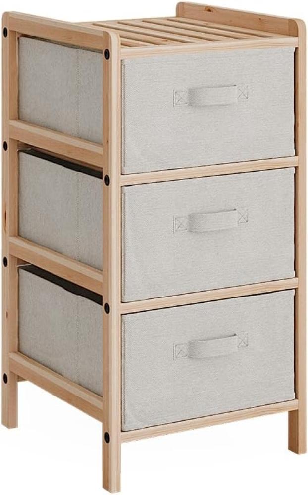 Vicco Badschrank Bruno Beige 34,5 x 67 cm mit 3 Stoffschubladen Bild 1