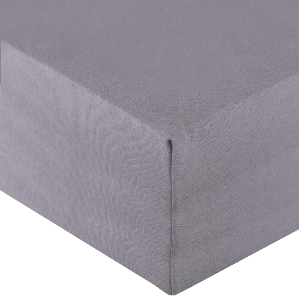 aqua-textil Spannbettlaken Royal Spannbetttuch Elastan 120x200-130x220cm dunkelgrau, Baumwolle, (1 Stück), bügelfrei,dauerelastisch und weich,extrem feine Fasern Bild 1