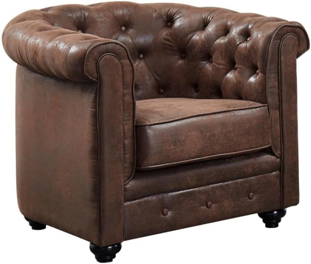 Vente-unique - Sessel - Microfaser - Vintage-Look - CHESTERFIELD Bild 1