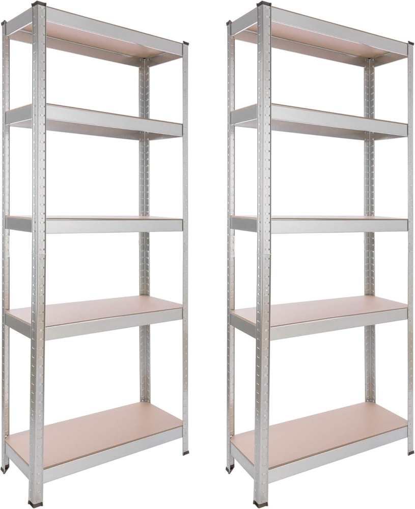 Arebos Schwerlastregal Steckregal Kellerregal Lagerregal 75 x 30 x 180 cm 350 kg, Set 2-tlg. Bild 1