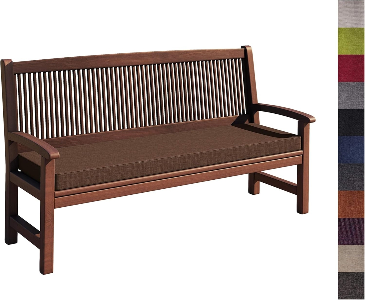 sunnypillow Bankauflage Stuhlkissen mit abnehmbarem Bezug Bankkissen Bankpolster Polsterauflage Auflage für Gartenbank viele Farben und Größen zur Auswahl (160 x 40 x 5 cm, Braun) Bild 1