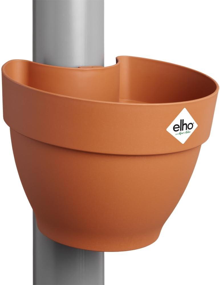 elho Vibia Campana Fallrohrpflanzgefäss 40 - Blumentopf für Regenrohr - vertikaler Garten - 100% recyceltem Plastik - Ø 21. 6 x H 16. 3 cm - Braun/Terra Bild 1