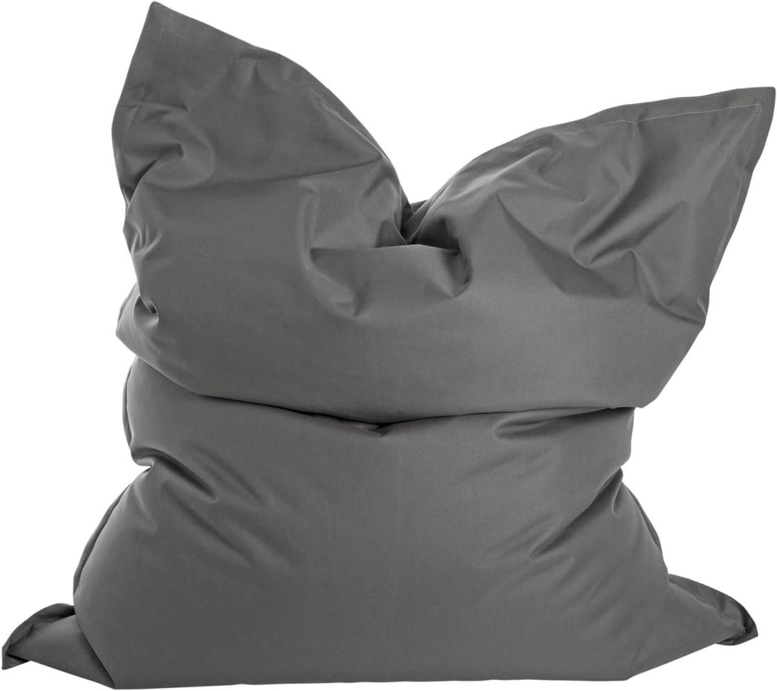 mokebo Sitzsack XXL Outdoor & Indoor 'Der Große', Bean Bag für Kinder & Erwachsene in Deutschland hergestellt, Bodenkissen groß für Balkon oder Wohnung, Sitzkissen mit Füllung, 130x170 cm | Anthrazit Bild 1