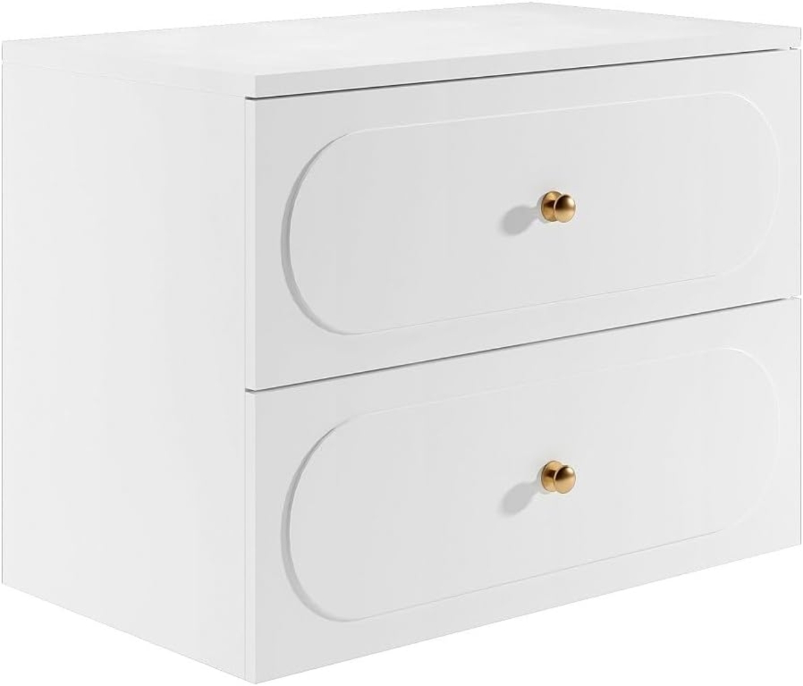 Vente-unique - Badezimmermöbel hängend mit Ablageplatte - Weiß - 80 cm - SATOBAL Bild 1