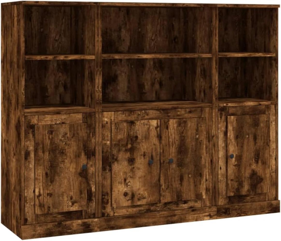 vidaXL Highboards 3 Stk. Räuchereiche Holzwerkstoff 3185308 Bild 1