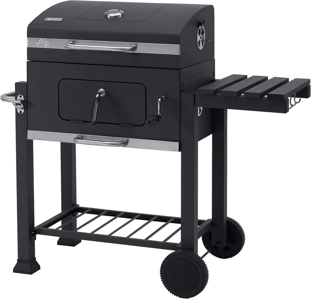 tepro Holzkohlegrill (Grillwagen) Toronto Click, Grillfläche: ca. 56x41,5 cm, mit Deckel, Edelstahl-Griff, Grillrost und Thermometer, Auf- und Abbau ohne Schrauben, Maße ca. 115 x 67 x 107 cm Bild 1