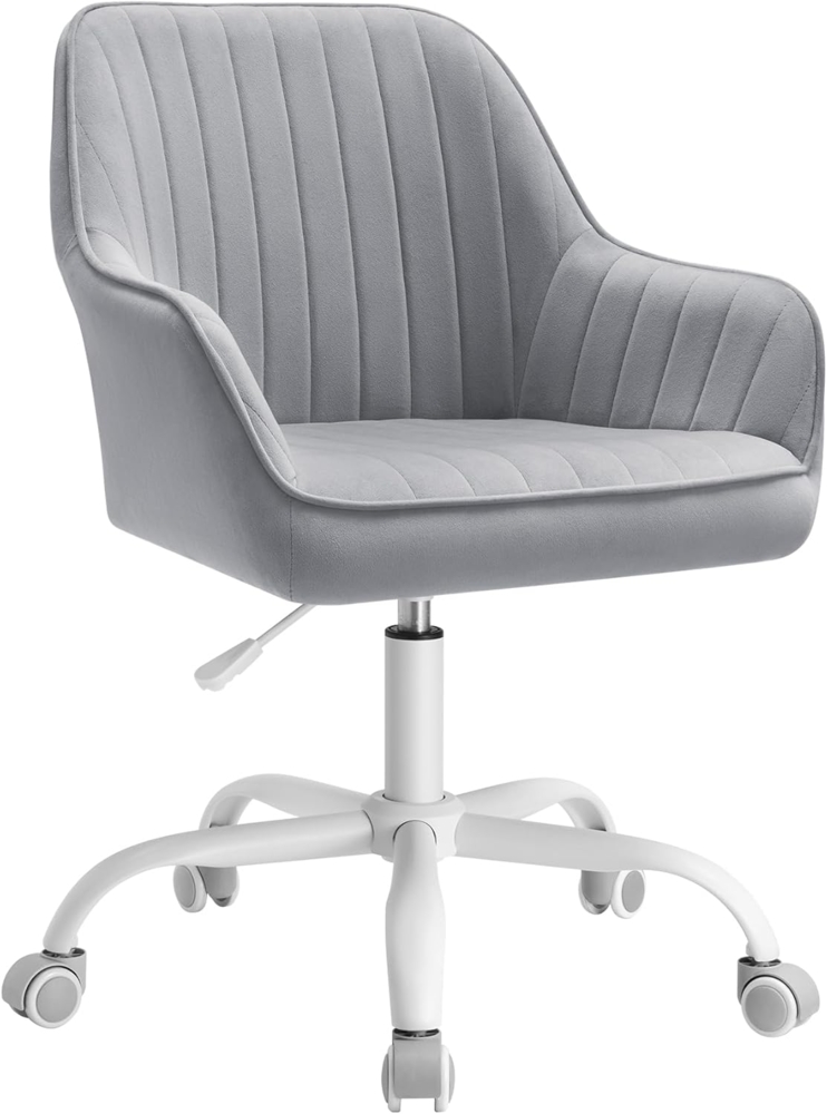 Songmics Bürostuhl, Samtbezug taubengrau, max. 120 kg Bild 1