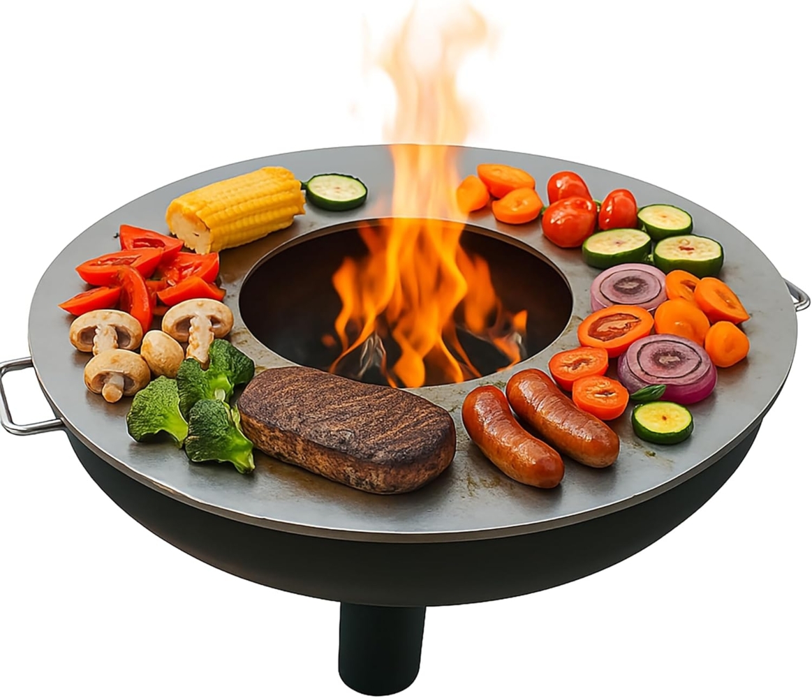 SOUK ONE Feuerplatte Plancha Feuerring aus Edelstahl 4mm, Grillplatte passend für Feuertonne 80 cm (Lieferung ohne Feuerschale) Bild 1