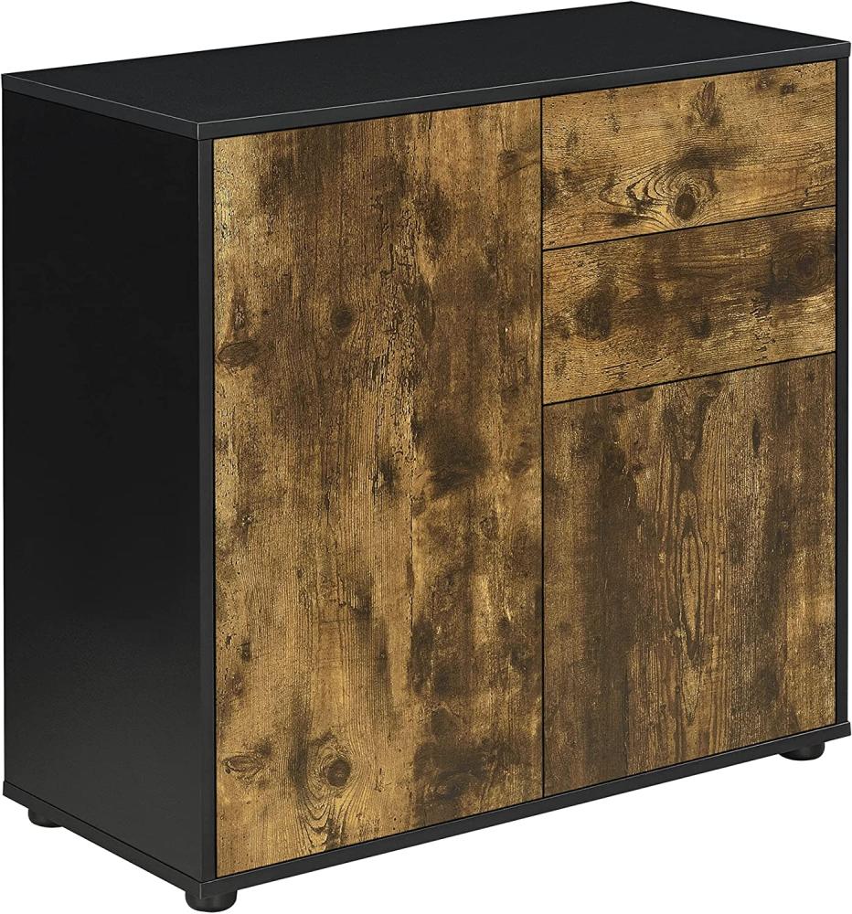 Sideboard Paarl 74x79x36 cm Schwarz/Eiche dunkel [en. casa] Bild 1