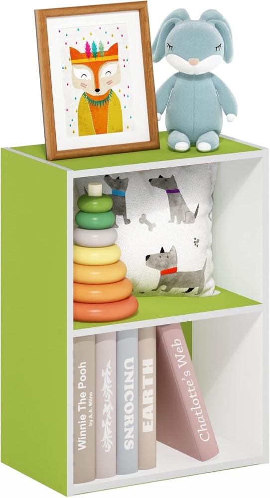 Furinno Luder Bücherregal Aufbewahrung grün/weiß Bild 1