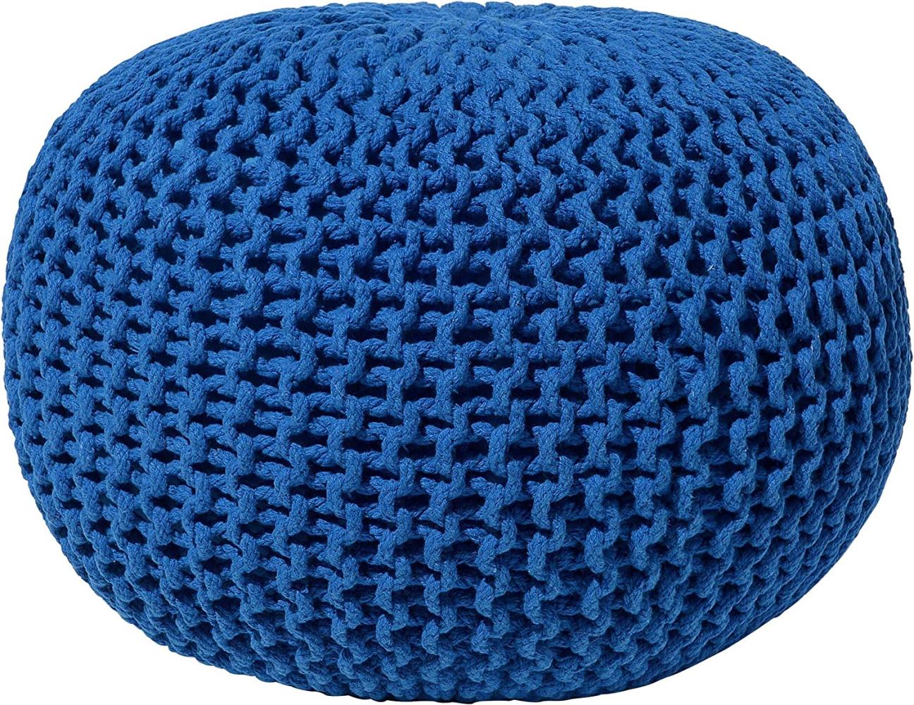 Pouf blau ⌀ 50 cm CONRAD Bild 1