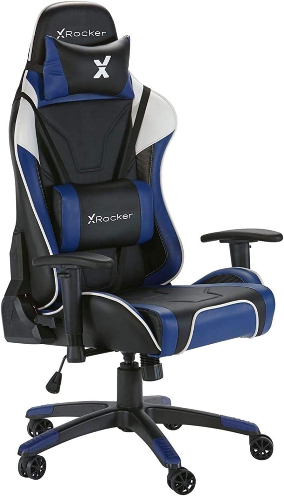 X Rocker Agility eSports Gaming-Bürodrehstuhl - blau/schwarz Bild 1