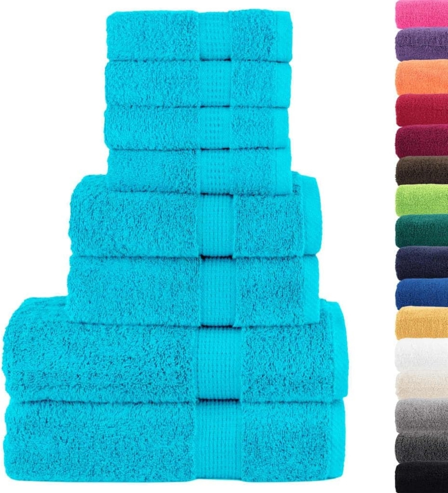 vidaXL 8 tlg. Premium-Handtuch-Set SOLUND Türkis 600 g/m² 137549 Bild 1