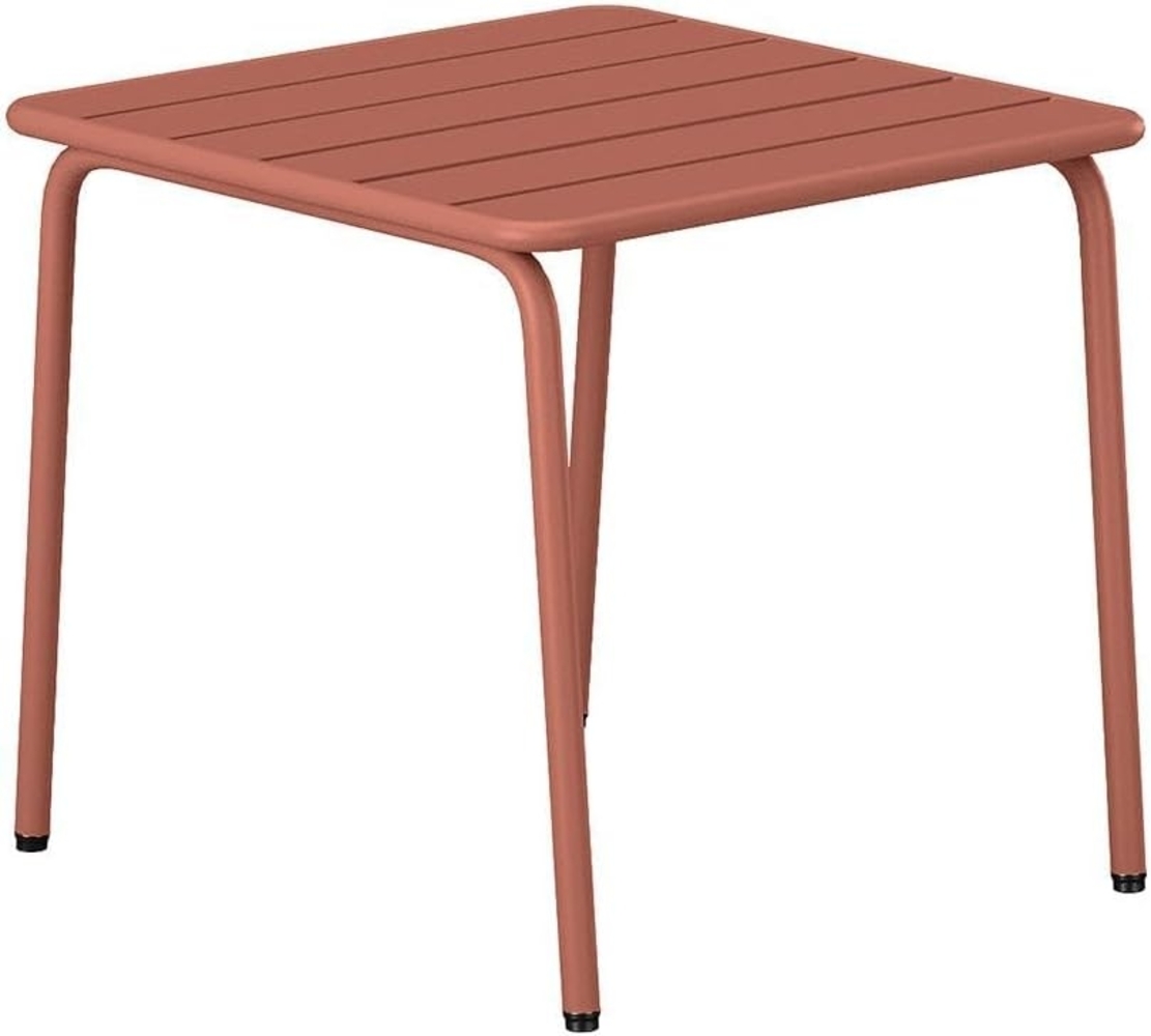 Vente-unique - Garten-Beistelltisch quadratisch - Metall - Terracotta - MIRMANDE von MYLIA Bild 1