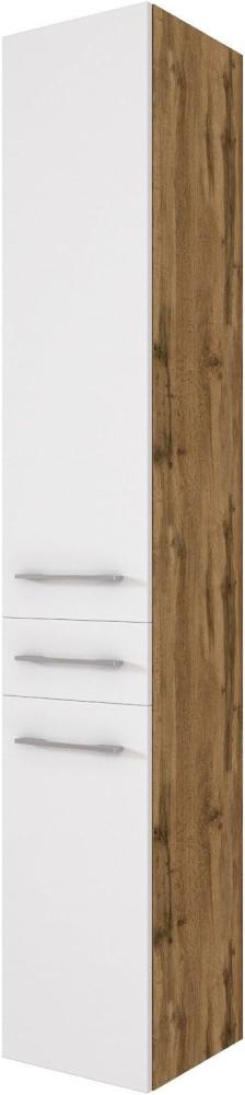 Hochschrank LIVORNO (BHT 30x180x35 cm) BHT 30x180x35 cm wotaneiche/matt weiß Bild 1