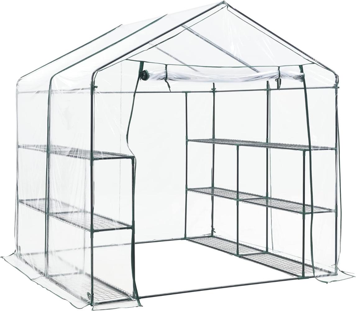 Gewächshaus Grünau mit Ablagen 200x200x220cm Transparent [en. casa] Bild 1